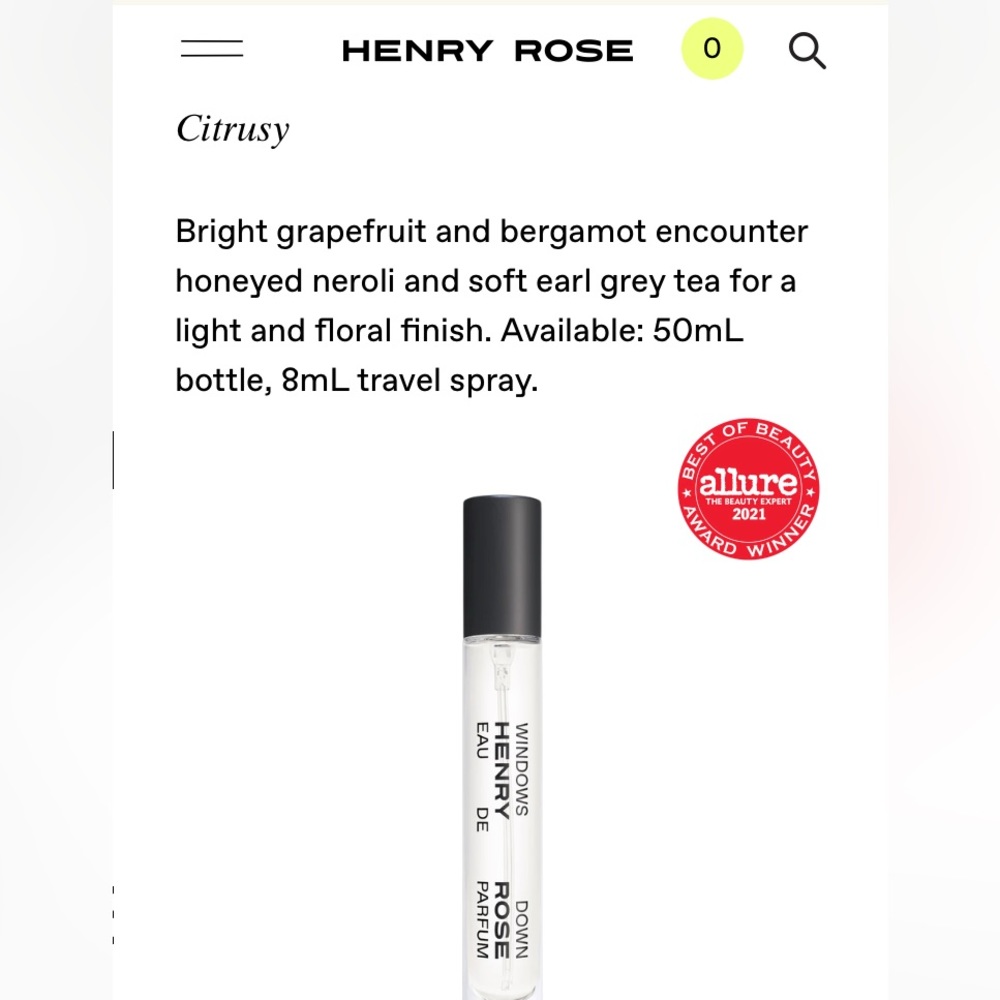 Henry Rose Travel size perfume (Windows Down, Jakes House, Smyth)